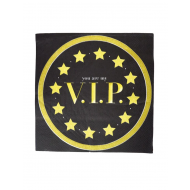 Papieren Servetten VIP - 33x33cm - Goud/Zwart - 16 stuks