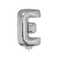 Folie Ballon Letter E - 41cm - Zilver