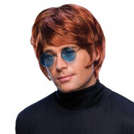Pruik Elton John - One Size - Volwassene - Bruin