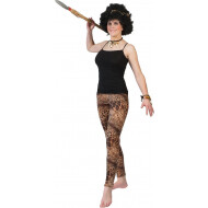 Verkleedpak Oermens Legging - Dames - One Size - Bruin - Geslacht Dames - Maat One Size
