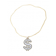 Halsketting Dollarteken Glitter - Kunststof - Goud/Zilver