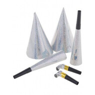 Partyset 2 Personen - Karton - Zilver - 6 delig