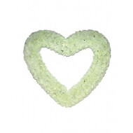Decoratie Hart met Roosjes - 70x75cm - Plastic - Wit