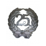 Wanddecoratie Krans 25 Jaar - Zilveren Huwelijk - Ø45cm - Zilver - Topper