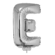Folie Ballon Letter E - 41cm - Zilver