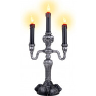 LED Chandelier Halloween - 3 Bougies - Sur Piles - 17x40cm - Plastique