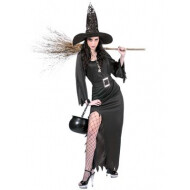 Robe de Sorcière Haya - Déguisement - Taille 44-46 - Noir - Sexe Dames - Taille  44/46