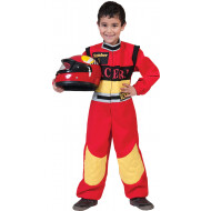 Kinderverkleedpak Race Overall - Jongens - Maat 104 - Rood - Maat 104 - Leeftijd 3 t/m 4 jaar - Geslacht Jongen