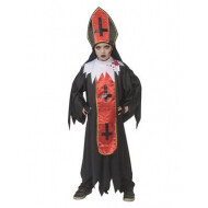 Kinderkostuum Horror Paus - Jongens - Maat 140 - Zwart - 2 delig - Maat 140 - Leeftijd 9 t/m 10 jaar - Geslacht Jongen