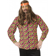 Flower Power Chemise - Déguisement - Taille 52-54 - Multicolor - Taille  52/54 - Sexe Hommes
