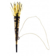 Toeter met Ketting Met's Party - 32cm - Karton - Zwart