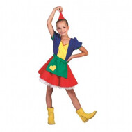 Verkleedjurk Kabouter - Meisjes - Maat 98-104 - Multicolor - 2 delig - Maat 98-104 - Geslacht Meisje - Leeftijd 2 t/m 4 jaar