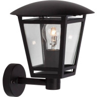 Brilliant Riley Buiten Wandlamp Up - 23x21x24cm - Metaal - Zwart - Type lamp Lamp niet inbegrepen - Materiaal Metaal - Vermogen 40 W - Kleur Zwart - Aantal lichtpunten 1