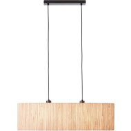 Brilliant Wimea Hanglamp - 22x78x120cm - Metaal - Zwart/Hout - Kleur Zwart,Hout - Fitting Nvt - Aantal lichtpunten 2 - Type lamp Lamp niet inbegrepen - Materiaal Metaal