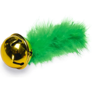 Beeztees Kerst Bel met Veer - Kattenspeelgoed - Metaal - 13x5x4cm - Groen - Materiaal Metaal