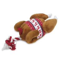 Beeztees Kerstkalkoen - Hondenspeelgoed - Pluche - 30x18x13cm