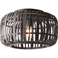 Brilliant Plafonnier Woodrow – Ø50cm – Bois – Noir - Couleur Noir - Douilles Nvt - Matériel Bois - Type de lampe Lampe non inclus - Nombre de points lumineux 1