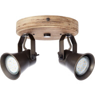 Brilliant Seed Wandspot 2 Lampen - 23x16x13cm - Metaal - Bruin/Zwart - Kleur Bruin,Zwart - Materiaal Metaal - Aantal lichtpunten 2 - Type lamp Lamp niet inbegrepen - Fitting Nvt