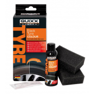 QUIXX Peinture Noir pour Pneus - 75ml - Finition noire satinée protection UV - éponges et gants - Marque QUIXX System