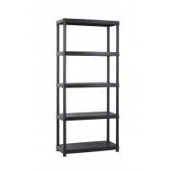 Practo Home Opbergrek Plasti Rack 081 - 5 Legborden - 185x85x40cm - Kunststof - Zwart - Nieuw sinds 31/03/2021 - Merk Practo Home