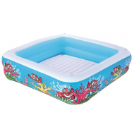 Bestway Kinderzwembad - Met Afneembaar Zonnedak - Opblaasbaar - 140x140x114cm - Blauw - Merk Bestway