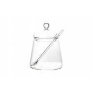 Cosy&Trendy Pot met Lepel - Ø8,5xH14,5cm - Verre - Marque Cosy & Trendy - Matériel Verre - Couleur Transparant