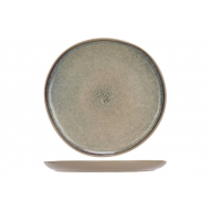 Cosy&Trendy Assiettes Plates - Ø27xH2cm - Grès - Sable/Vert - 6 Pièces - Marque Cosy & Trendy - Couleur Vert,Sable - Matériel Céramique