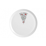 Bormioli Rocco Gourmet Assiette à Pizza Fetta - Ø33cm - Verre/Porcelaine - Blanc/Rouge/Vert - Matériel Verre,Porcelaine - Couleur Blanc,Rouge,Vert