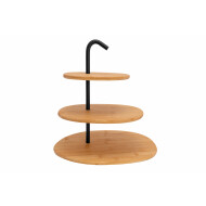 Cosy&Trendy Etagère avec Support en Métal - 3 Niveaux - 25x32x32cm - Bambou - Bois/Noir - Marque Cosy & Trendy