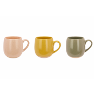Cosy&Trendy Naxos Mug - Ø8,3xH9,5cm - 420ml - Grès - Meerkleurig - 3ass - Marque Cosy & Trendy - Couleur Multicolore