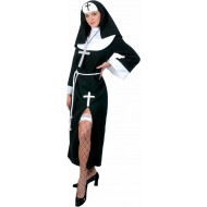 Nonne Frederica - Déguisement - Taille 52-54 - Noir/Blanc - 3 pièces - Sexe Dames - Taille  52/54