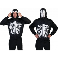 Sweat à Capuche Squelette Blanc - S - Adulte - Noir - Sexe Unisex - Taille  S