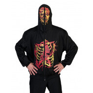 Sweat à Capuche Squelette Zombie - M - Adulte - Noir - Taille  M - Sexe Unisex