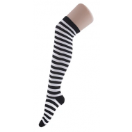 Chaussettes Longues Rayées - Taille Unique - 50cm - Noir/Blanc - Taille  One Size - Sexe Dames
