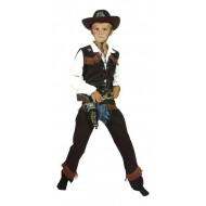 Kinderkostuum Cowboy - Jongens - Maat 140 - Bruin - 3 delig - Geslacht Jongen - Leeftijd 9 t/m 10 jaar - Maat 140