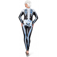 Squelette Bleu Combinaison - Déguisement - Taille 44-46 - Noir - Sexe Dames - Taille  44/46