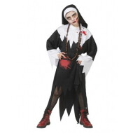Kinderkostuum Duivelse Non - Meisjes - Maat 164 - Zwart - 3 delig - Maat 164 - Geslacht Meisje - Leeftijd 13 t/m 14 jaar