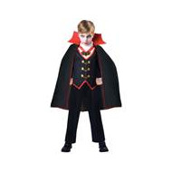 Kinderkostuum Dracula - Jongens - 4-6 Jaar - Zwart/Rood - Geslacht Jongen - Leeftijd 4 t/m 6 jaar - Maat 110/116