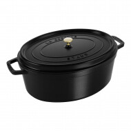 Staub Cocotte Braadpan - Ovaal - Ø33cm - 6,7L - Gietijzer - Zwart - Merk Staub - Geschikt voor Inductie,Keramisch,Electrisch,Halogeen,Gas