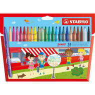 Stabilo Power Feutres - Multicolores - 24 pièces - Marque Stabilo - Type d'écriture Stylo feutre - Couleur Multicolore