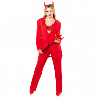 Kostuum Devil Suit - Maat L - Rood - Leeftijd volwassenen - Geslacht Unisex - Maat L