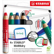 Stabilo Markdry Whiteboard Pen - Multicolor - 4 Stuks - Merk Stabilo - Leeftijd Nvt