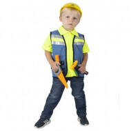 Kinderkostuum Bouwvakker Willy - Jongens - Maat 104 - 2 delig - Geslacht Jongen - Leeftijd 3 t/m 4 jaar - Maat 104