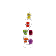 Set van 6 aperitiefglaasjes met staander - Merk DDD