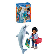 Playmobil Animals & Friends Zoo: Dauphin et visiteur - 72091 - Marque Playmobil - Collection Animals & Friends - Age à partir de 4 ans