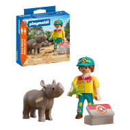 Playmobil DuoPack Ranger met Neushoorn - 72025 - Merk Playmobil - Collectie DuoPack - Leeftijd vanaf 4 jaar