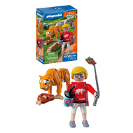 Playmobil Animals & Friends Dierentuin: Tijger en Bezoeker - 72089 - Merk Playmobil - Leeftijd vanaf 4 jaar - Collectie Animals & Friends