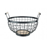 Cosy&Trendy Torre Corbeille à Fruits - Ø28xH13,5cm - Métal - Noir - Marque Cosy & Trendy