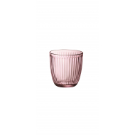 Bormioli Rocco Verres à Eau - Rayé - 290ml - Verre - Rose - 6 Pièces