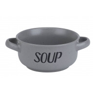 Cosy&Trendy Bol à Soupe - L13,5xL13,5xH6,5cm - 470ml - Grès - Gris - Marque Cosy & Trendy - Couleur Gris